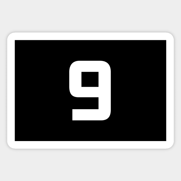 Number Nine - 9 - Any Color - Team Sports Numbered Uniform Jersey - Birthday Gift Sticker by Modern Evolution